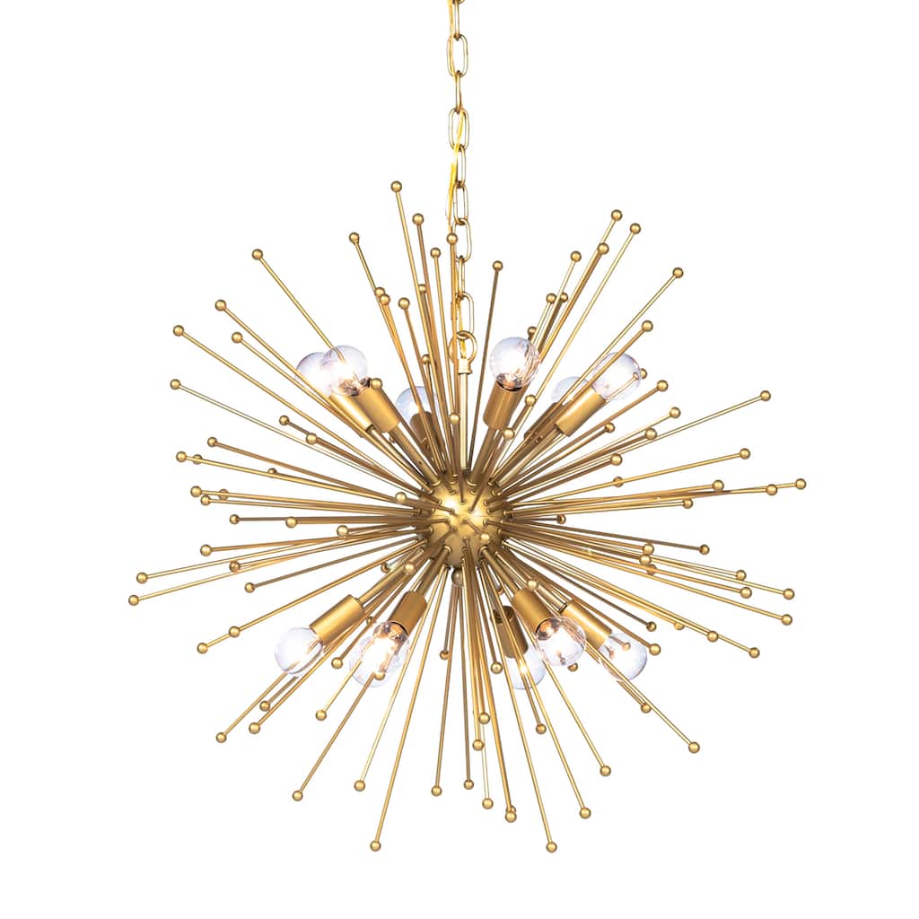 Harp & Finial Archer 12-light Gold Metal Chandelier