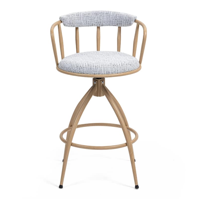 26'' Swivel Counter Height Bar Stool,Fabric Seat w/Metal Frame,2 PCS