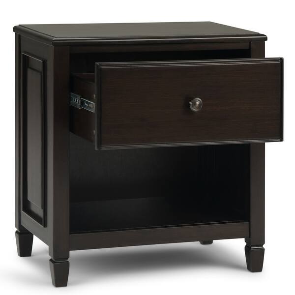 Shop Black Friday Deals On Wyndenhall Hampshire Solid Wood 24 Inch Wide Transitional Bedside Nightstand Table On Sale Overstock 21496543 Distressed Grey