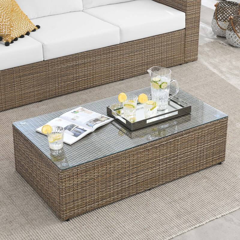 Convene Outdoor Patio Outdoor Patio Coffee Table - Brown