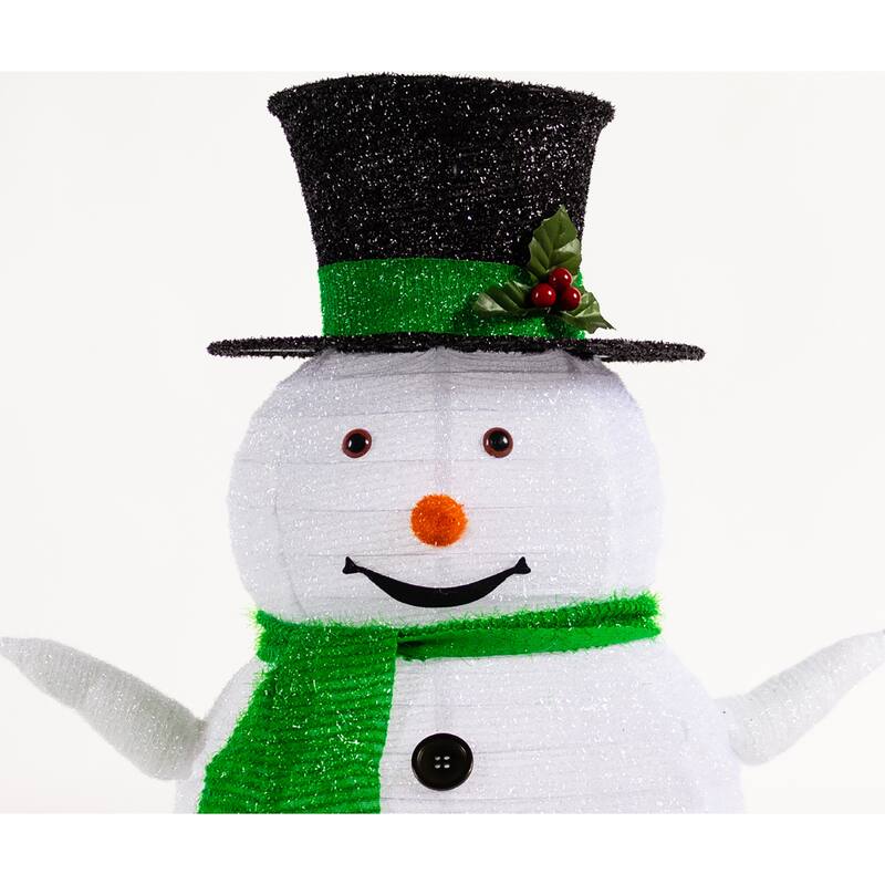 Christmas 3 ft. Lighted LED Collapsible Fabric Snowman