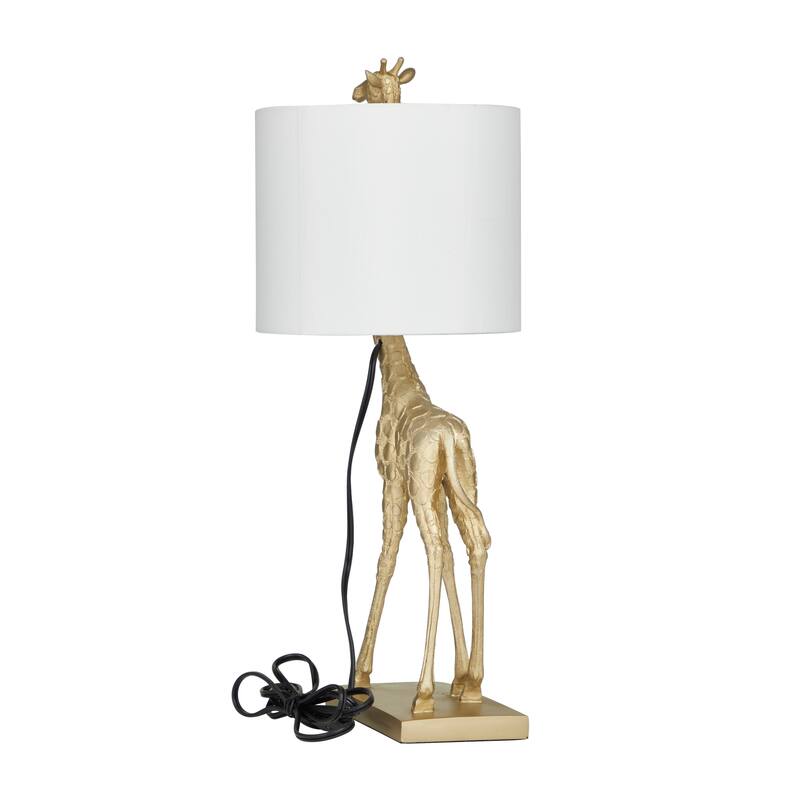 Gold Polyresin Giraffe Room Table Lamp
