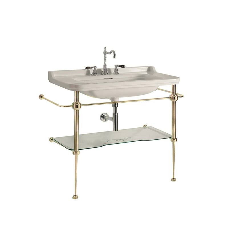 WS Bath Collections Waldorf 4142K2.03+9196K2 Waldorf 39-3/8" - Glossy White / Gold