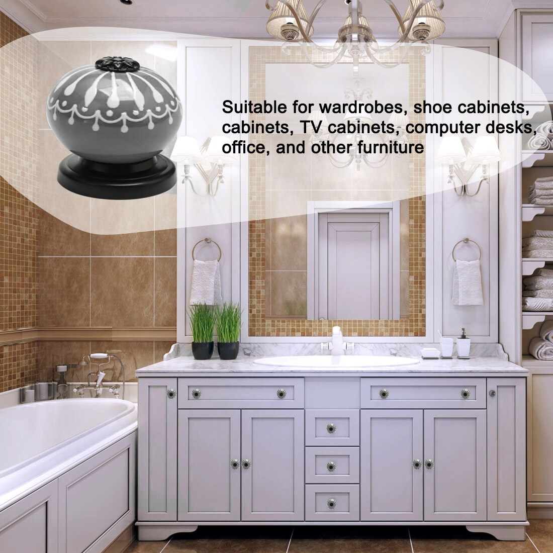 Shop Ceramic Knobs Pull Handle Furniture Drawer Tv Cabinet
