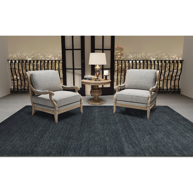 Granada All-Natural Handwoven Wool Area Rug - 10'x14' - Dark Gray
