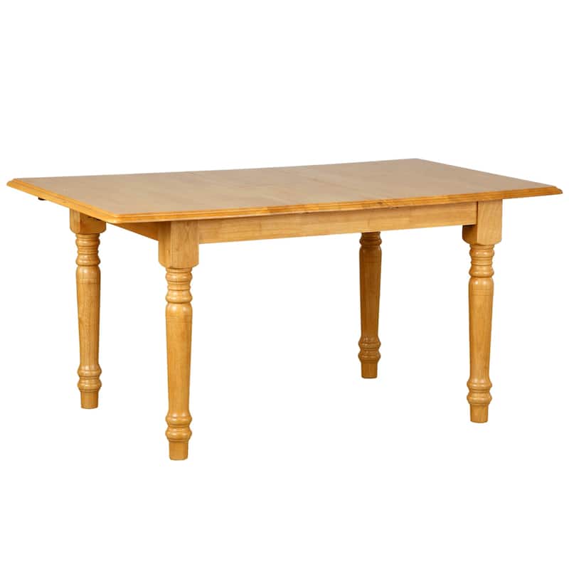 Rectangular Extendable Dining Table 48-60 Inch - Light Oak Solid Wood with Butterfly Leaf Seating - 48