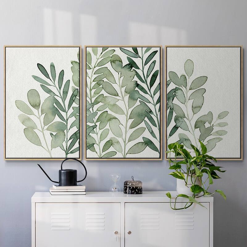 Foraged Greens I - Multi Piece Framed Canvas