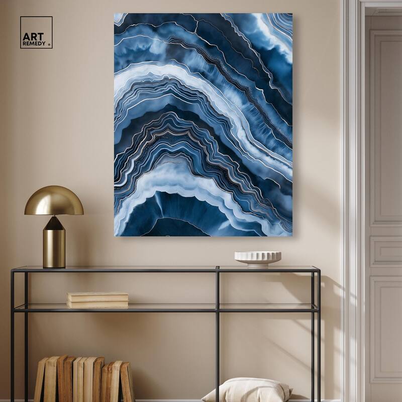 Azure Abyss Layers Canvas by Art Remedy, Gallery Wrapped