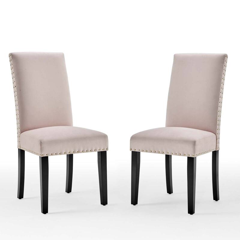 Silver Orchid Lind Velvet Nailhead Trim Dining Side Chairs (Set of 2)