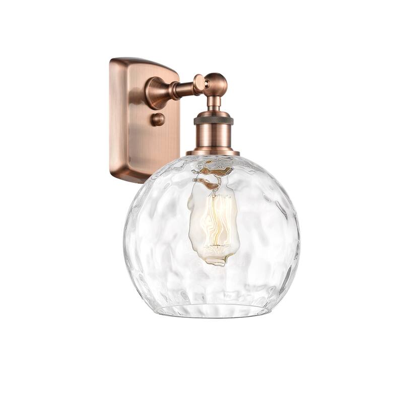 Innovations Lighting 516-1W-13-8 Athens Sconce Athens 13" Tall Wall - Antique Copper / Clear Water Glass