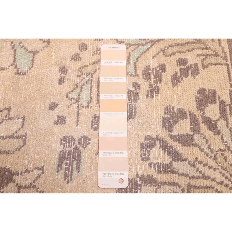ECARPETGALLERY Hand-knotted Antalya Vintage Beige Wool Rug - 7'1 x 10'5