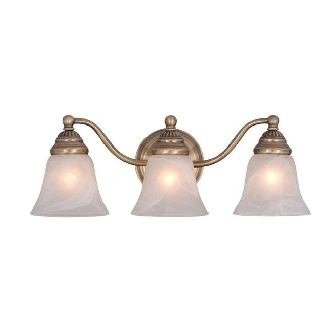 Roseto Carson 3 Light 19" Wide Bathroom Vanity Light - Antique Brass