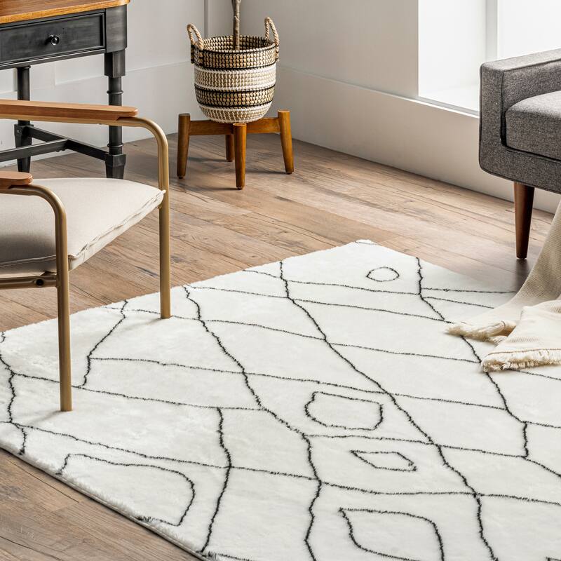 Nuloom Sammie SuperiorWash Abstract Boho Machine Washable Shag Area Rug