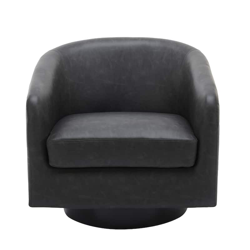2 Set Modern Wide Round Swivel Accent Barrel Chairs
