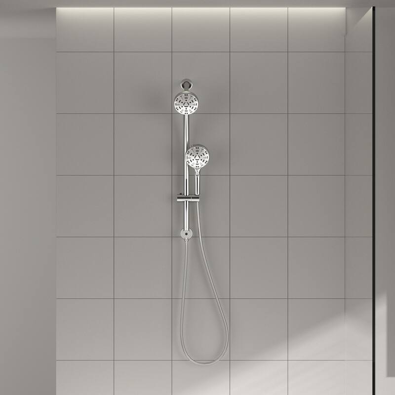 Lordear 4.7inch 8-Setting Shower system with Pause Switch-Brushed Nickel/Chrome Polished/Matte Black