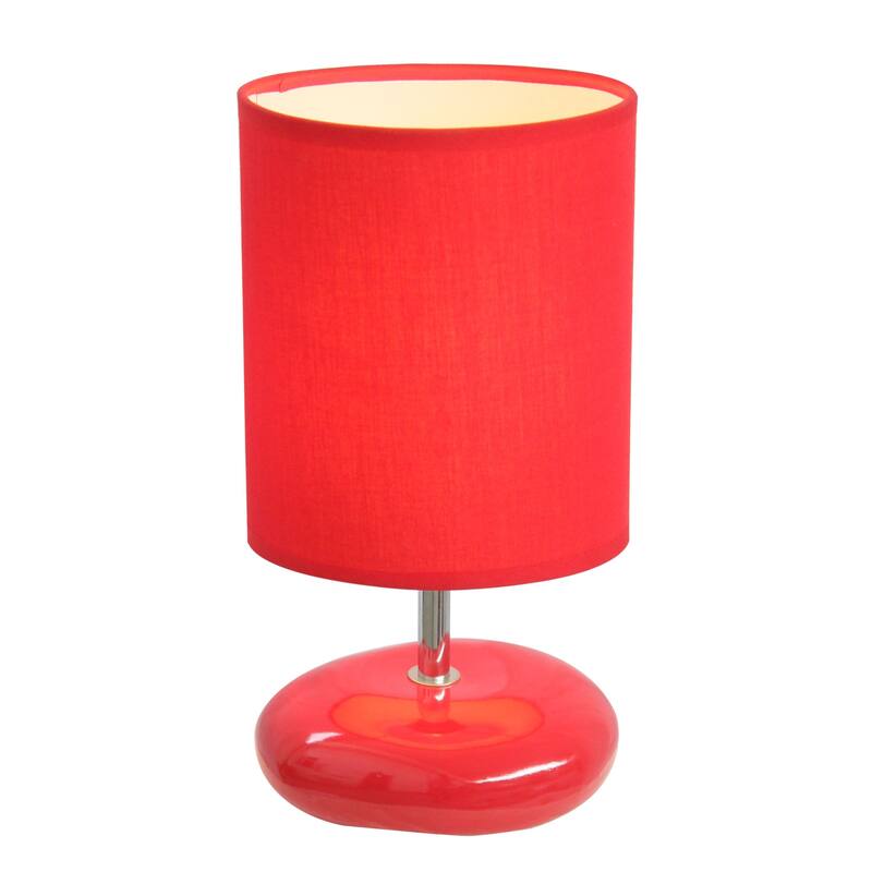 Stonies Small Stone Look Table Bedside Lamp - Pack of 1 - Without Bulb/Red