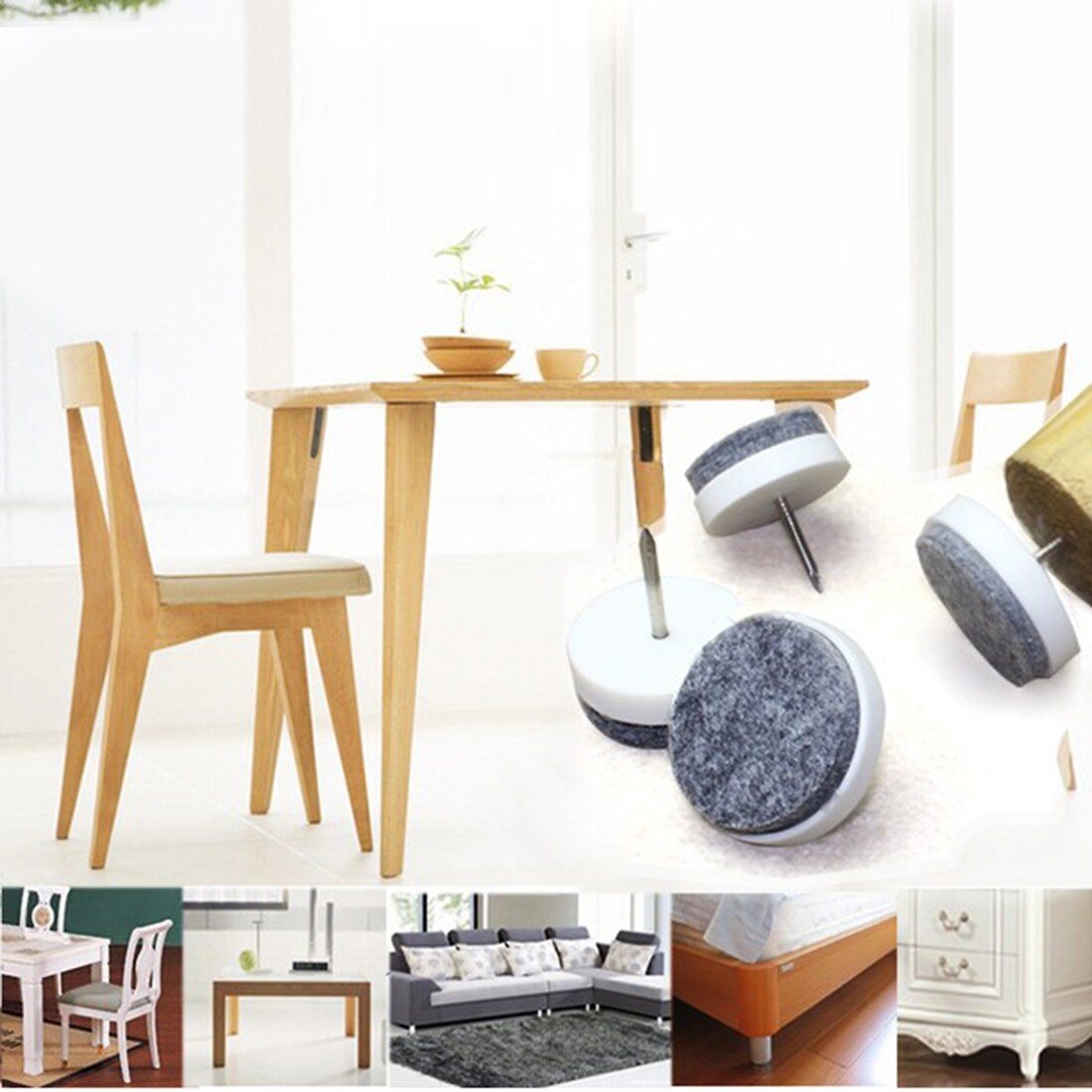 Shop Nail On Furniture Felt Pads Glide Chair Table Leg Protector 20mm Dia White 16pcs 20mm 16pcs On Sale Overstock 27583599