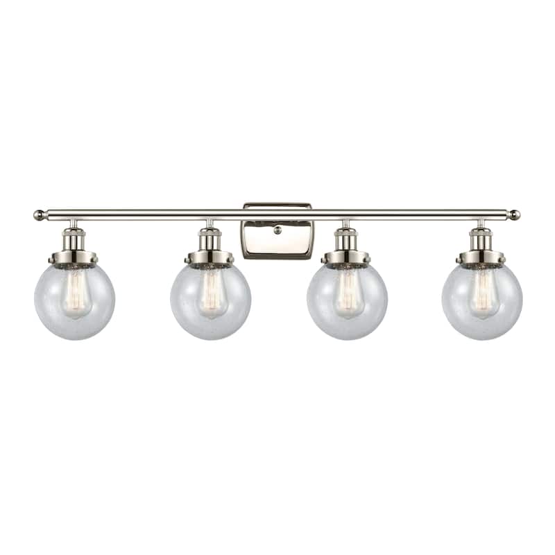 Innovations Lighting Ballston Urban Beacon - 4 Light 36" Bath Vanity Light - Polished Nickel Finish/Seedy