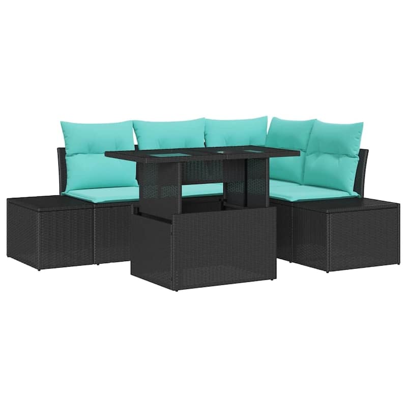 vidaXL 5 Piece Garden Sofa Set with Cushions - 82.3×60.6×27.2