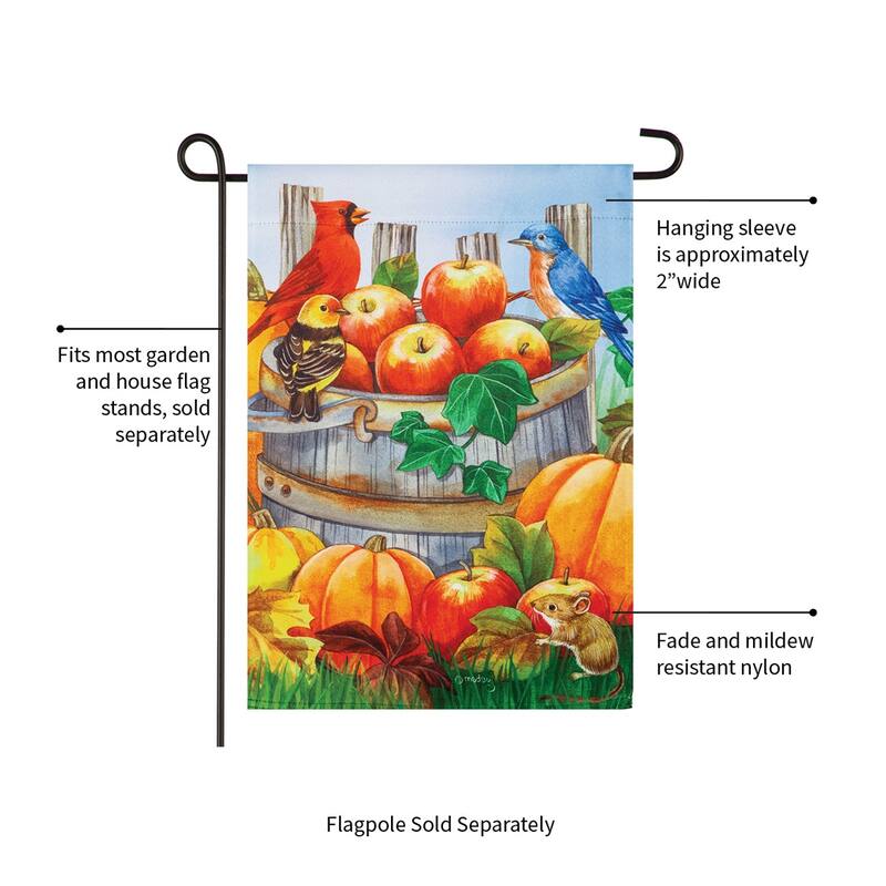 Apples and Pumpkins Garden Suede Flag