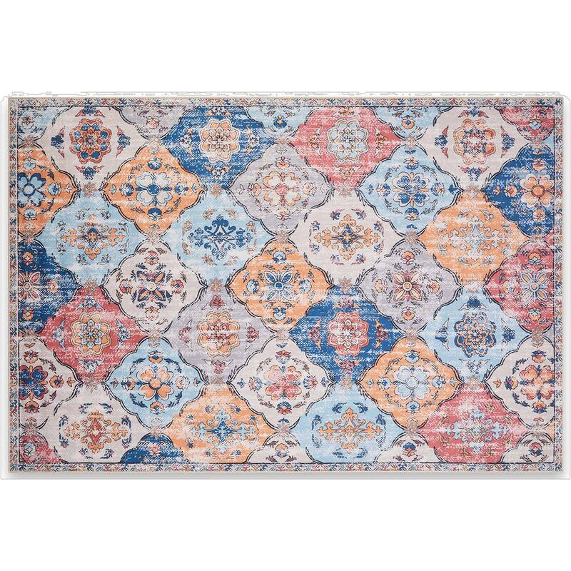 HomeRoots Patchwork Traditional Rectangle Area Rug