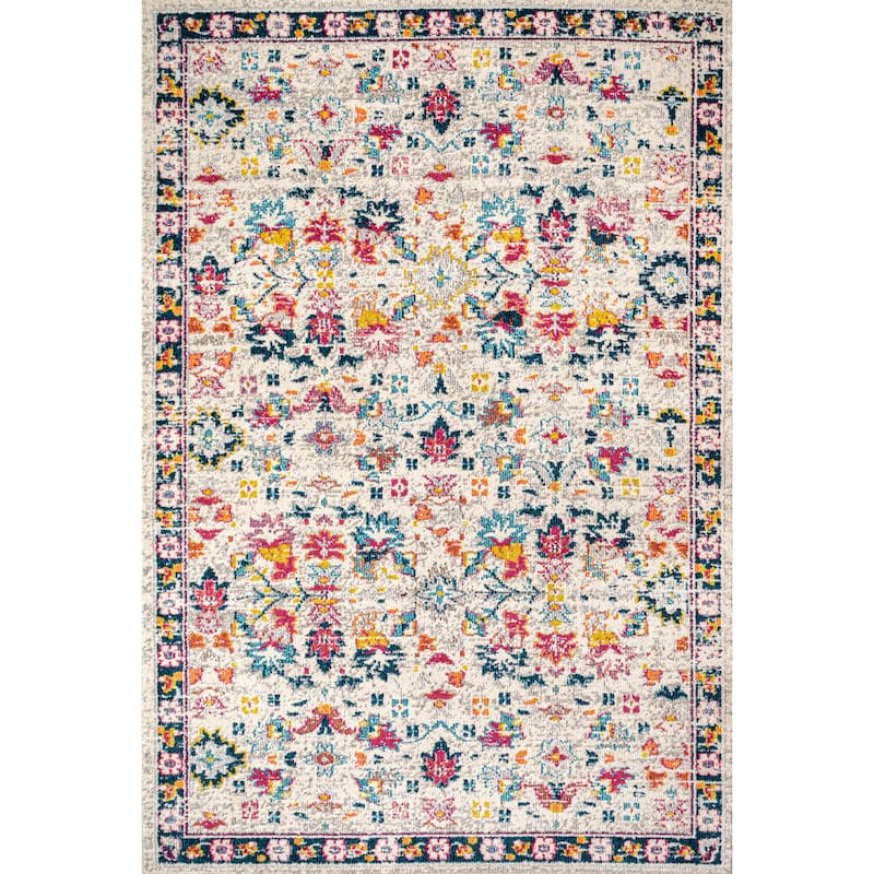 JONATHAN Y Traditional Persian Boho Floral Area Rug - 3 X 5 - Beige/Multi