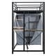 preview thumbnail 58 of 78, Modern Loft Bed with Desk & Wardrobe, Metal Loft Bed Frame with Shelves, USB Power Outlet, LED Light, for Kids Teens Adults