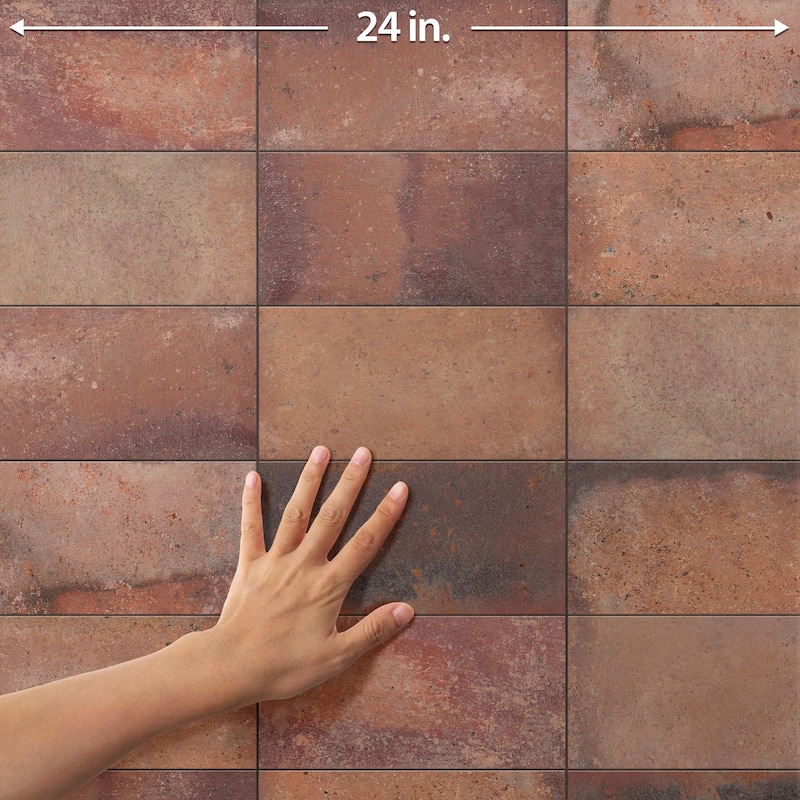 Merola Tile Atelier Rubina Brown 4-1/2" x 9-1/8" Porcelain Floor and Wall Tile