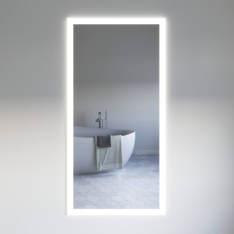 Fresca FMR017236 Angelo 36" W x 71" H Modern Rectangular Aluminum - Silver
