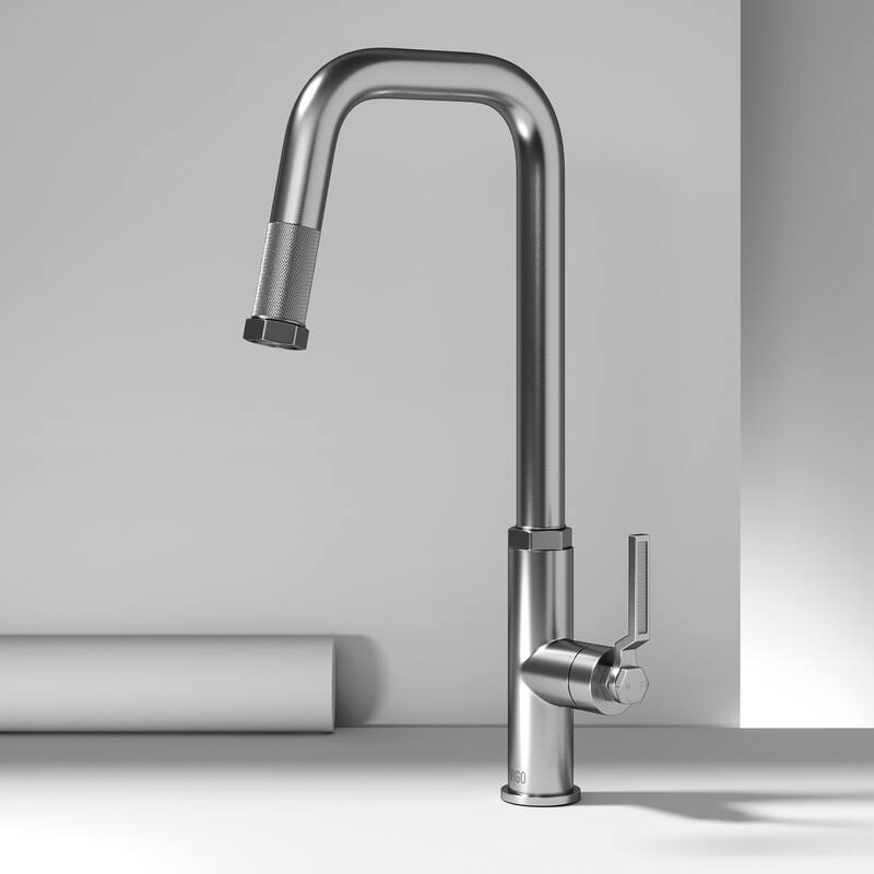 VIGO Hart Angular 18" H Single Handle Pull-Down Kitchen Faucet