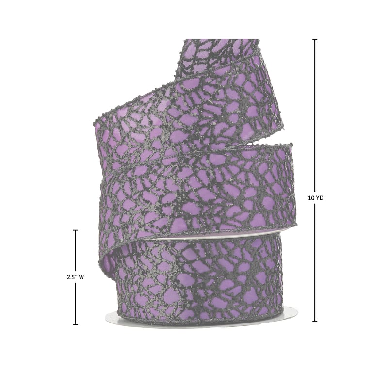 2.5"X10Y Glitter Web Dupion Ribbon