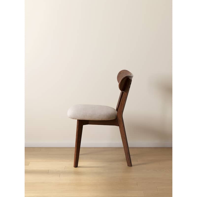 GDFStudio - Eliza Solid Oak Dining Chair with Comfortable Curved Back