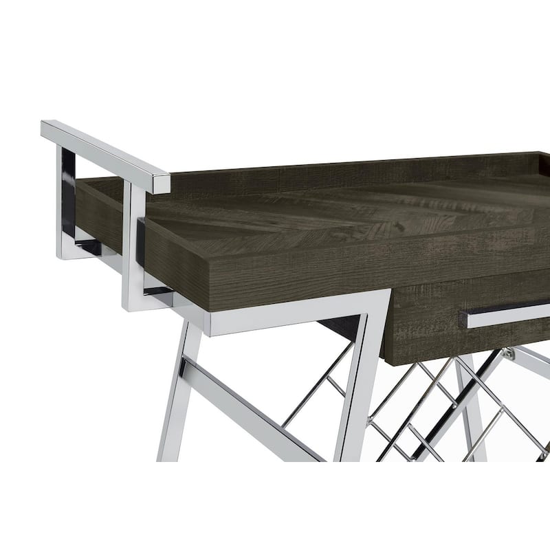 Stremler 2-tier Bar Cart with Storage Drawer