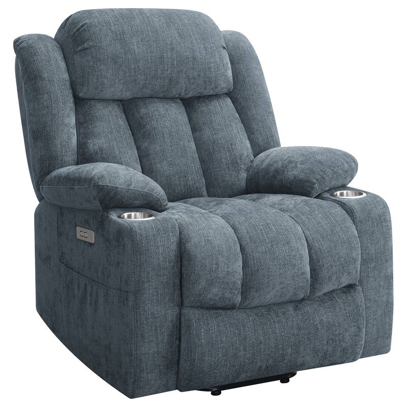 Beca Slate Blue Upholstered Power Lift Recliner