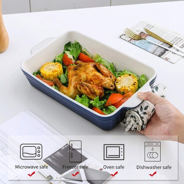 Bakeware Set, Ceramic Baking Dish Set, Rectangular Casserole Dish