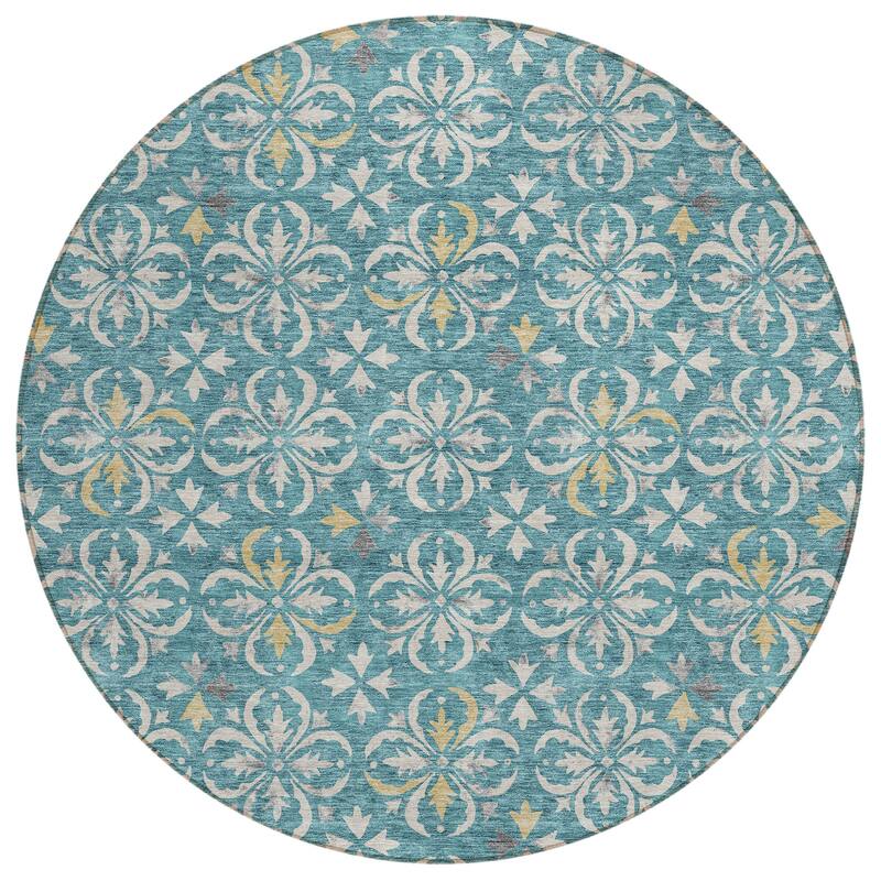 Machine Washable Indoor/ Outdoor Chantille Traditional Medallion Rug