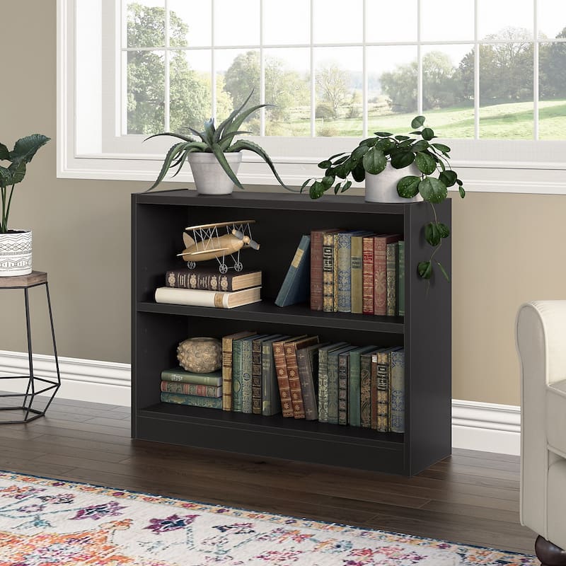 Universal Small 2 Shelf Bookcase Storage by Bush Furniture - Black