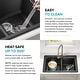 preview thumbnail 10 of 42, KRAUS Forteza Granite 33 inch 60/40 Undermount Drop-in Kitchen Sink