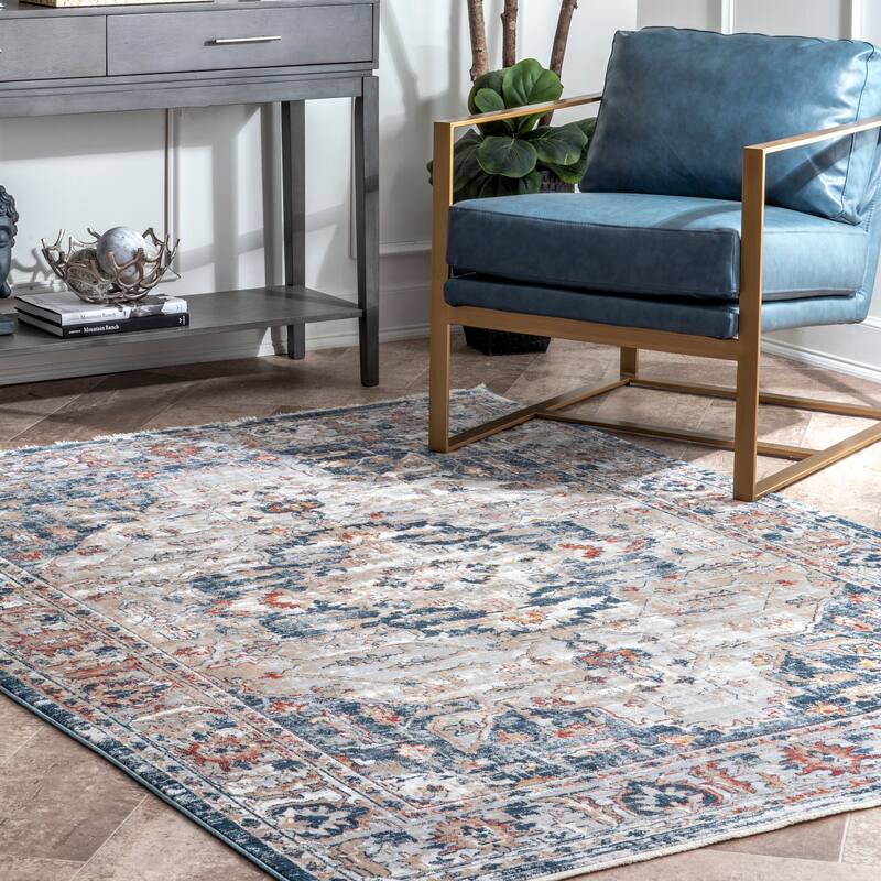 Nuloom Josephine Winged Cartouche Area Rug - 8' x 10' - Grey - Rectangle