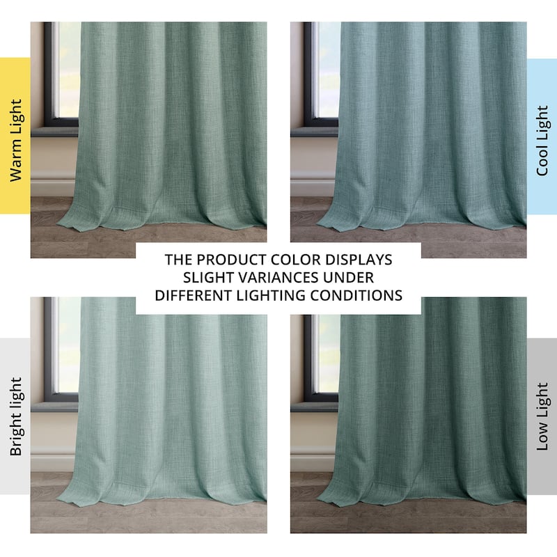 Exclusive Fabrics Faux Linen Grommet Room Darkening Curtain (1 Panel)