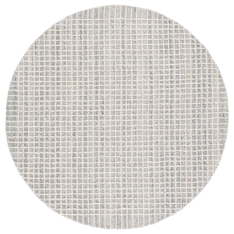 Lauren Ralph Lauren Handmade Emanuella Wool Rug - 5' Round - Silver/Ivory