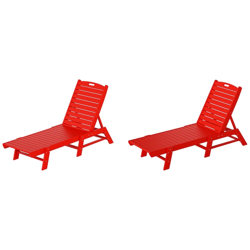 Laguna Hdpe All Weather Outdoor Patio Pool Reclining Armless Chaise Lounge (Set Of 2)