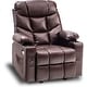 preview thumbnail 1 of 23, MCombo Manual Glider Rocker Recliner Chair with USB Ports, Faux Leather 8002 Dark Brown