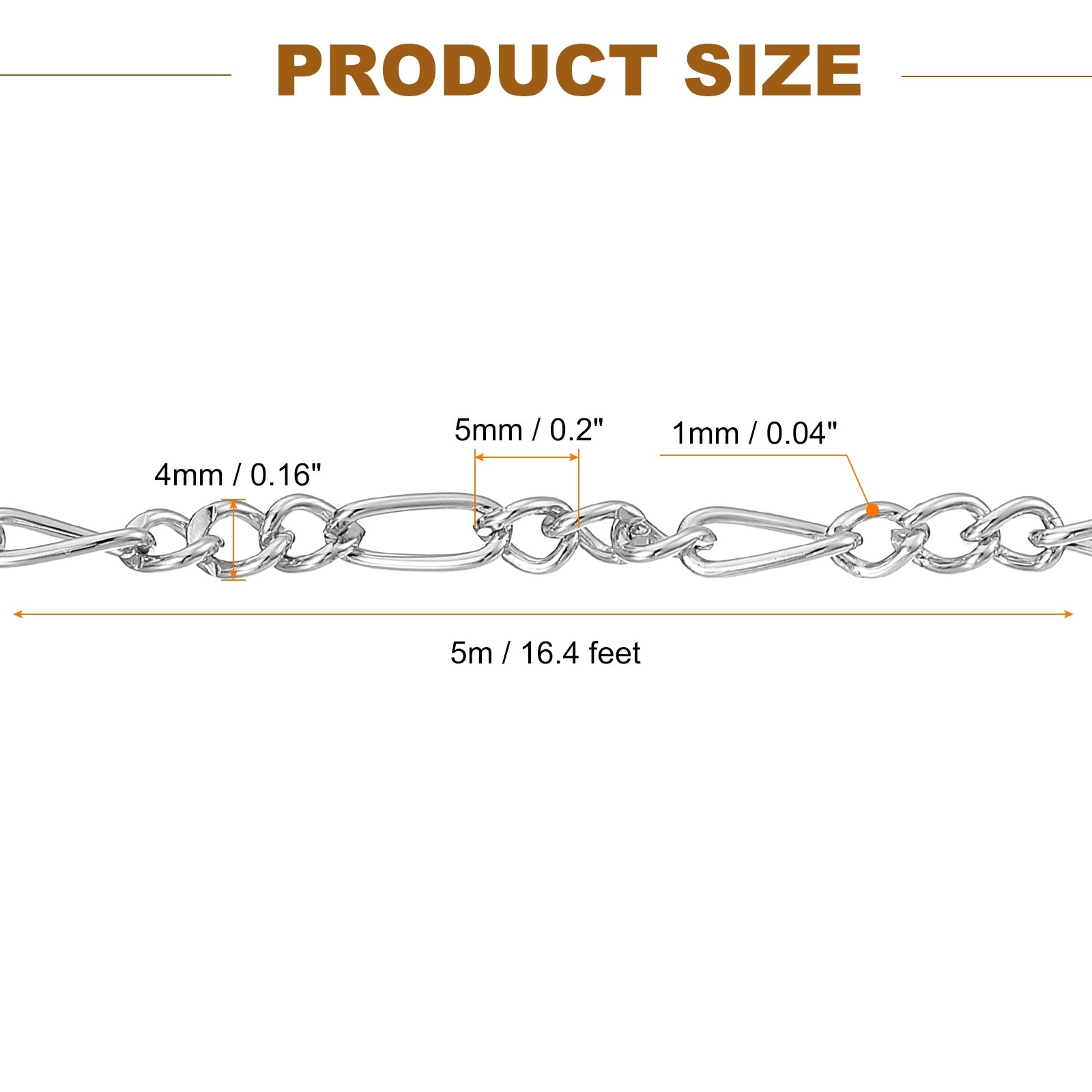 Aluminum Link Chain, Link Cable Chain Plated Chain Bulk Craft Jewelry Making Chain Roll for DIY Necklaces Bracelet