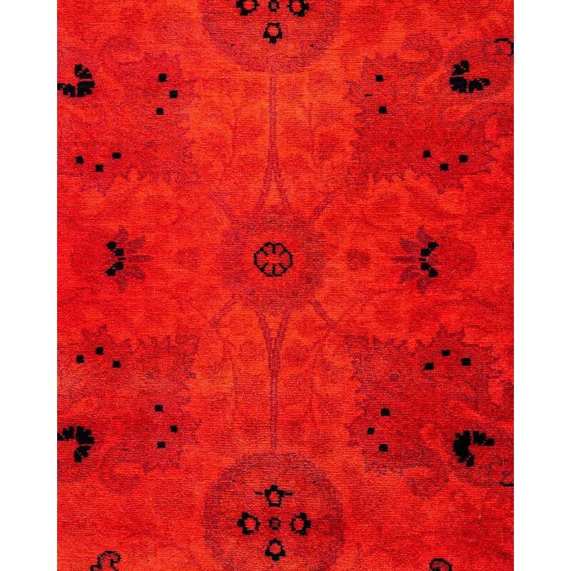 Fine Vibrance, One-of-a-Kind Hand-Knotted Runner Rug - Orange, 2' 6" x 6' 1" - 2' 6" x 6' 1"