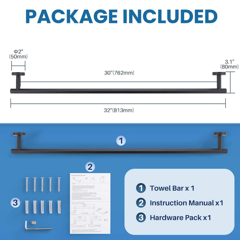 WOWOW Mutiple Length Wall Mounted Stainless Steel Towel Bar
