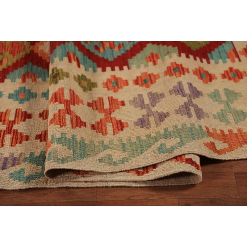 Kilim Oriental Large Rug Hand-Woven Bedroom Wool Carpet - 10'0"x 16'3"