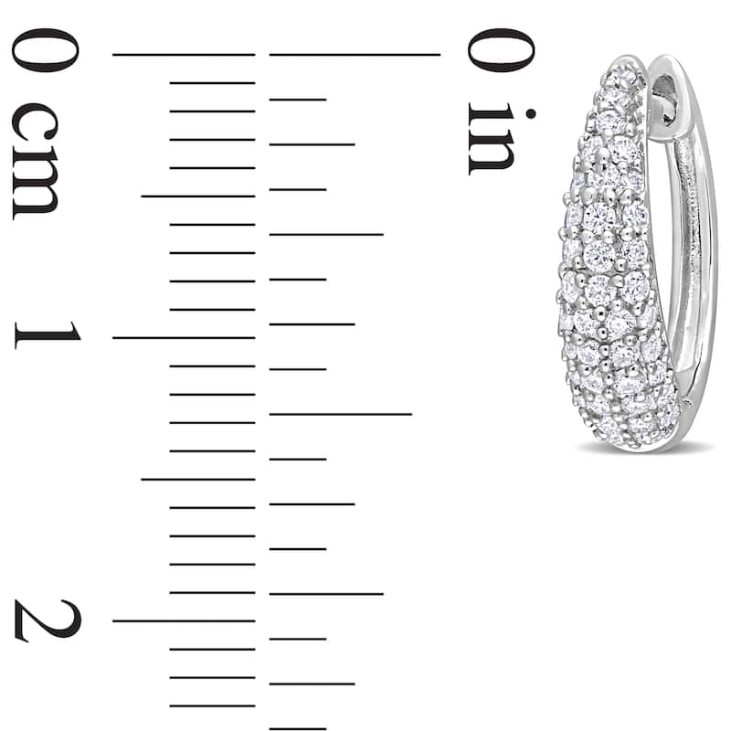 Miadora 2/5ct DEW Created Moissanite Hoop Earrings in Sterling Silver