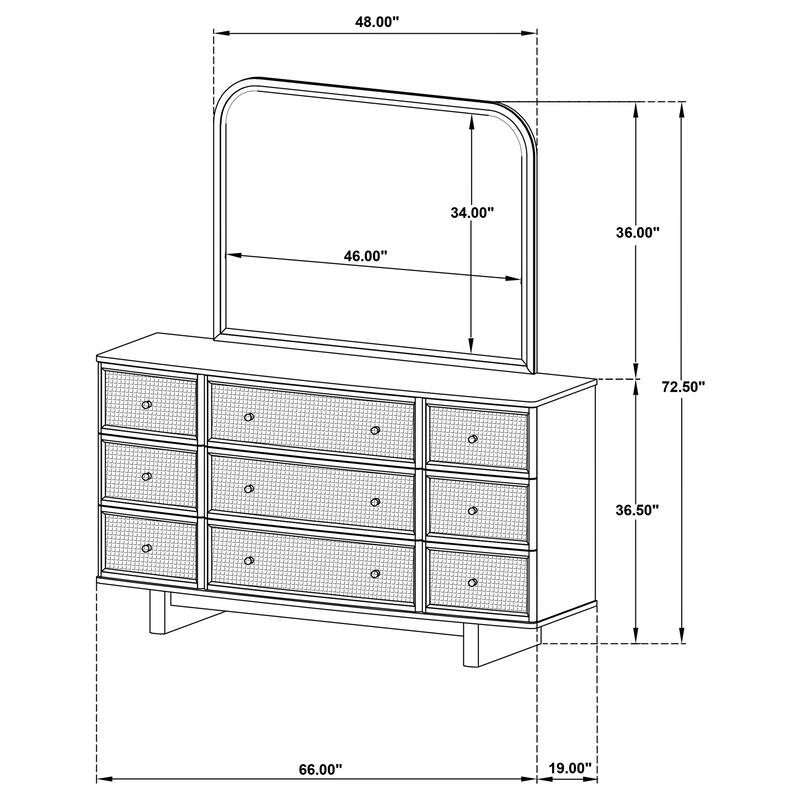 Kailani 9-drawer Dresser Beige Oak