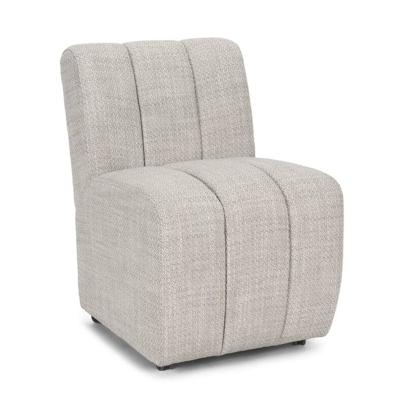 HomeRoots Gray And Black Upholstered Fabric Dining Side Chair With Wheels - 27.90 in. x 31.00 in. x 20.80 in.